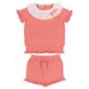 Picture of Rahigo Girls Summer Knit Ruffle Jumper & Shorts Set X 2 - Coral