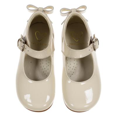 Picture of Panache Baby Girls High Back Bow Shoe - Beach Cream Patent