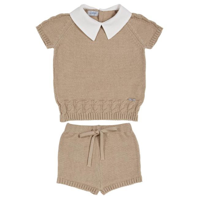 Picture of Rahigo Boys Summer Knit Shorts & Jumper Set X 2 - Beige 