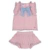 Picture of Rahigo Girls Summer Knit Cable Skirted Jam Pants Set X 2 - Baby Pink Blue