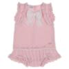 Picture of Rahigo Girls Summer Knit Cable Skirted Jam Pants Set X 2 - Baby Pink White