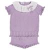 Picture of Rahigo Girls Summer Knit Ruffle Jumper & Shorts Set X 2 - Lilac