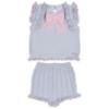 Picture of Rahigo Girls Summer Knit Cable Top & Shorts Set X 2 - Baby Blue Pink