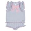 Picture of Rahigo Girls Summer Knit Cable Top & Shorts Set X 2 - Baby Blue Pink