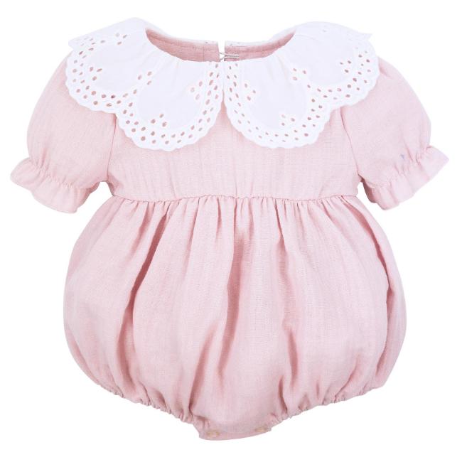 Picture of Jamiks Kids Baby Girls Thora Organic Cotton Romper - Dark Pink