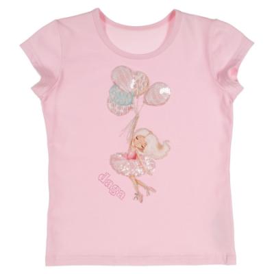 Picture of  Daga Girls Swan Lake Applique T-shirt - Pink