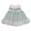 Picture of Lor Miral Baby Girls Summer Stripe Dress & Panties Set - Mint Green Blue
