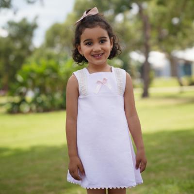 Picture of Lor Miral Girls Traditional Jacquard Dress - Pale Pink