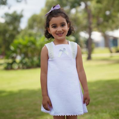 Picture of Lor Miral Girls Traditional Jacquard Dress - Pale Blue