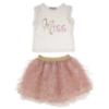 Picture of Ebita Girls Summer T-shirt & Sparkle Skirt Set X 2 - White Dark Pink 