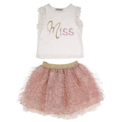 Picture of Ebita Girls Summer T-shirt & Sparkle Skirt Set X 2 - White Dark Pink 