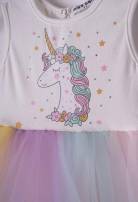 Picture of Ebita Girls Summer Unicorn Tulle Dress & Headband Set X 2 - Pink Multi
