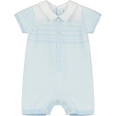 Picture of Emile Et Rose Boys Fabian Striped Knitted Romper - Blue