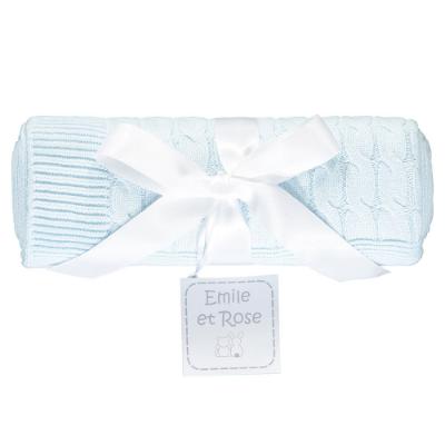 Picture of Emile Et Rose Boys Gino Cable Knit Blanket - Blue