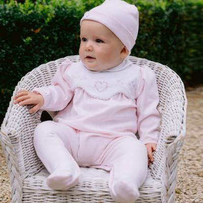 Picture of Emile Et Rose Girls Fern Heart Babygrow & Hat Set - Pink