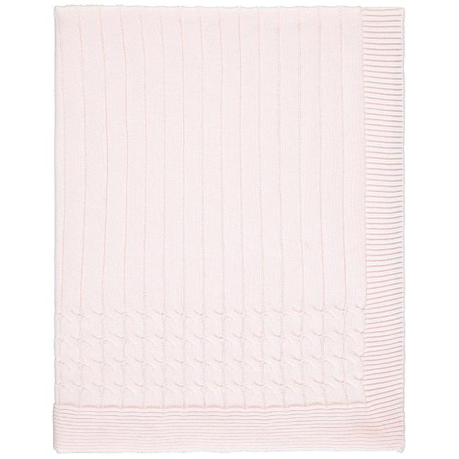 Picture of Emile Et Rose Girls Gillian Cable Knit Blanket - Pink