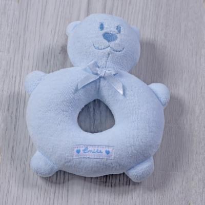 Picture of Emile Et Rose Boys Velour Teddy Ring Rattle - Blue