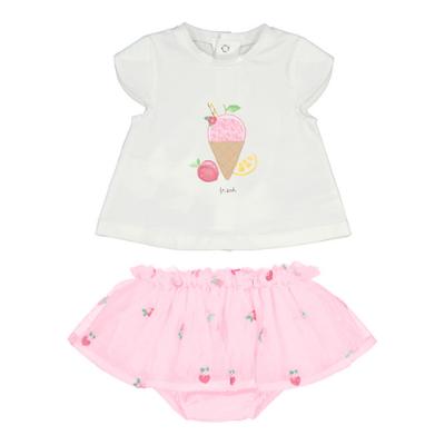 Picture of Mayoral Newborn Girls Tulle Ice Cream Skirt Set - Pink