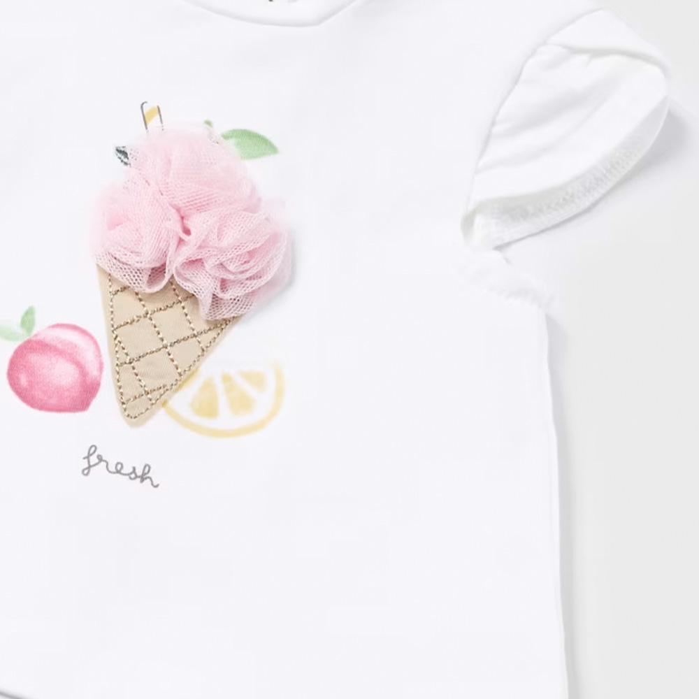 Mayoral Newborn Girls Tulle Ice Cream Skirt Set Pink