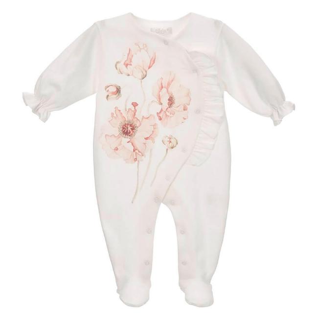 Picture of Sofija Vivian Front Fastening Diamante Babygrow - Ivory Pink 