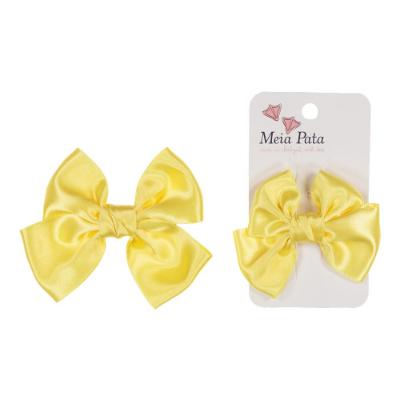 Picture of Meia Pata Double Bow Satin Hairclip - Canary Yellow