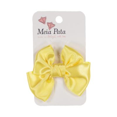 Picture of Meia Pata Double Bow Satin Hairclip - Canary Yellow