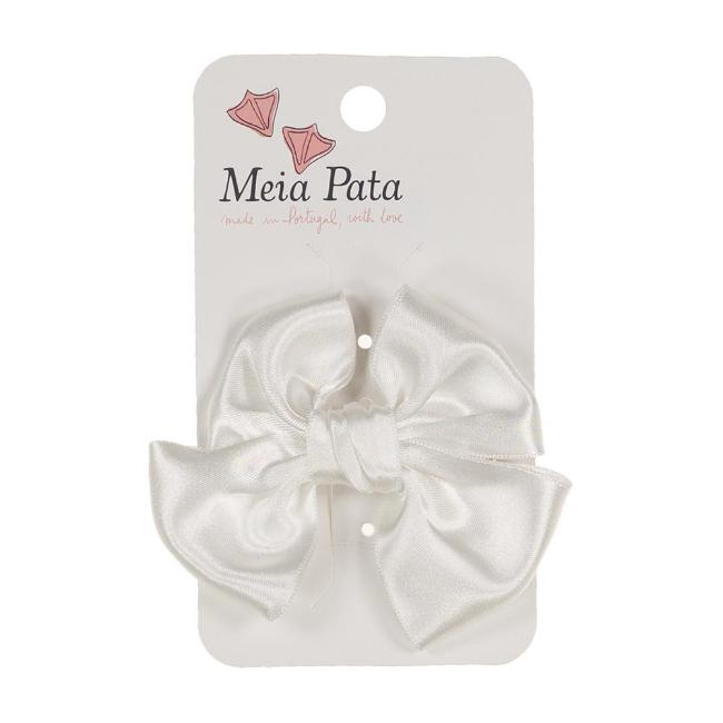 Picture of Meia Pata Double Bow Satin Hairclip - White