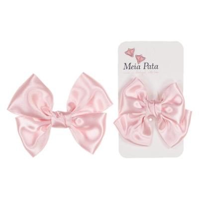 Picture of Meia Pata Double Bow Satin Hairclip - Baby Pink