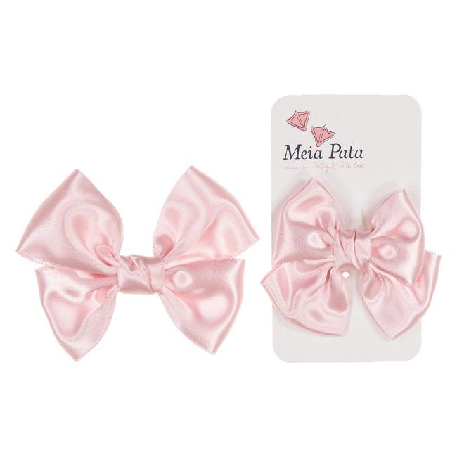 Picture of Meia Pata Double Bow Satin Hairclip - Baby Pink