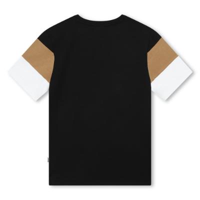 Picture of BOSS Boys Tri Stripe Logo T-shirt  - Black