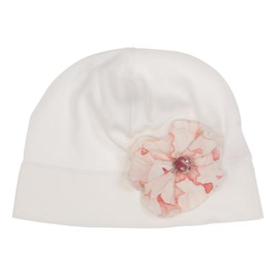 Picture of Sofija Vivian Soft Jersey Hat With Applique - Ivory Pink 