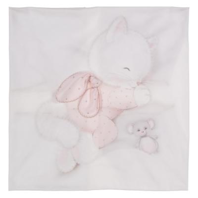 Picture of Sofija Kitten Soft Jersey Swaddle & Hat Set X 2 - White Pink 