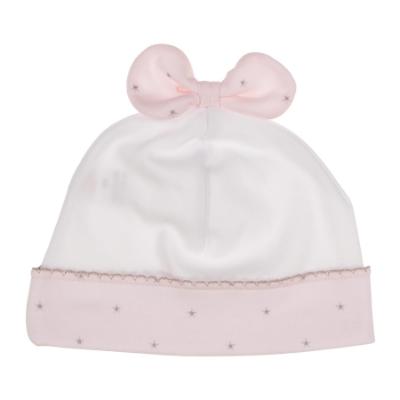 Picture of Sofija Kitten Soft Jersey Hat With Bow - White Pink 