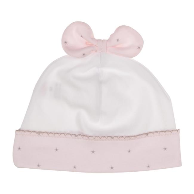 Picture of Sofija Kitten Soft Jersey Hat With Bow - White Pink 