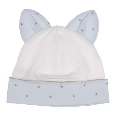 Picture of Sofija Kitten Soft Jersey Hat With Kitten Ears  - White Blue