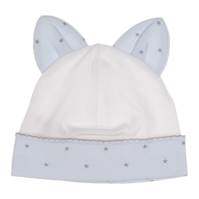 Picture of Sofija Kitten Soft Jersey Hat With Kitten Ears  - White Blue