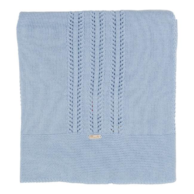 Picture of Rigola Baby Openwork Knit Organic Cotton Baby Shawl - Ocean Blue