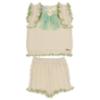 Picture of Rahigo Girls Summer Knit Cable Top & Shorts Set X 2 - Cream Green