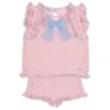 Picture of Rahigo Girls Summer Knit Cable Top & Shorts Set X 2 - Baby Pink Blue