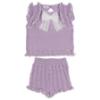 Picture of Rahigo Girls Summer Knit Cable Top & Shorts Set X 2 - Lilac White