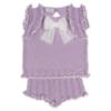 Picture of Rahigo Girls Summer Knit Cable Top & Shorts Set X 2 - Lilac White