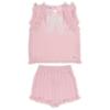 Picture of Rahigo Girls Summer Knit Cable Top & Shorts Set X 2 - Baby Pink White