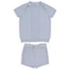 Picture of Rahigo Boys Summer Knit Cable Jumper & Shorts Set X 2 -  Baby Blue White