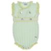 Picture of Rahigo Girls Summer Knit Cable Ruffle Romper - Mint Green Lemon