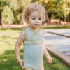 Picture of Rahigo Girls Summer Knit Cable Ruffle Romper - Mint Green Lemon