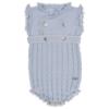 Picture of Rahigo Girls Summer Knit Cable Ruffle Romper - Baby Blue White