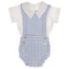 Picture of Rahigo Boys Summer Knit Cable Romper & Blouse Set X 2 - Baby Blue White