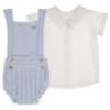 Picture of Rahigo Boys Summer Knit Cable Romper & Blouse Set X 2 - Baby Blue White