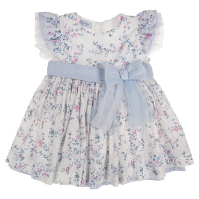 Picture of Rahigo Girls Summer Print Plumetti Dress & Panties Set X 2 - White Baby Blue Pink