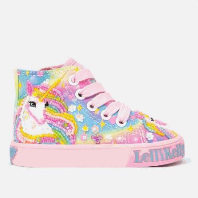 Picture of Lelli Kelly Toddler Beaded Unicorn Rainbow Boot With Inside Zip - Pink Fantasy
